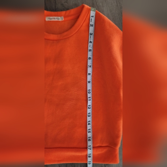 HEART & HIPS‎ Sweatshirt Tangerine Cropped Zip Sleeve Utility Women's Small - Picture 6 of 6